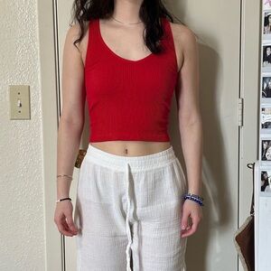 Altar’d State red ribbed tank top. Cute summer tank top